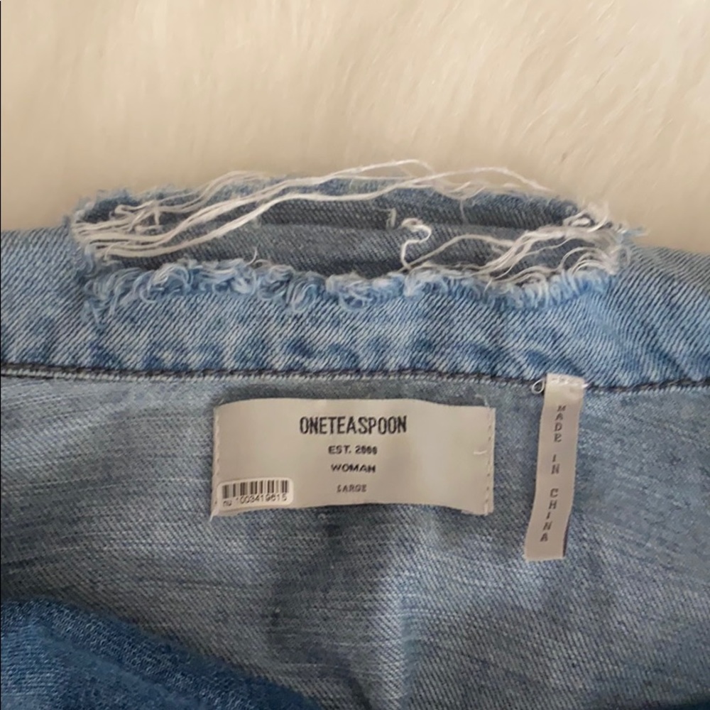 One Teaspoon Button Down Distressed Chambray Top - image 7